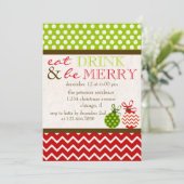Eet Drink en wees vrolijk kerstfeest Kaart (Staand voorkant)