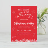 Eet, Drink en wees vrolijk kerstfeest Kaart (Staand voorkant)