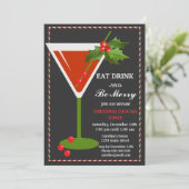 Eet Drink en wees vrolijk kerstfeest Kaart (Staand voorkant)