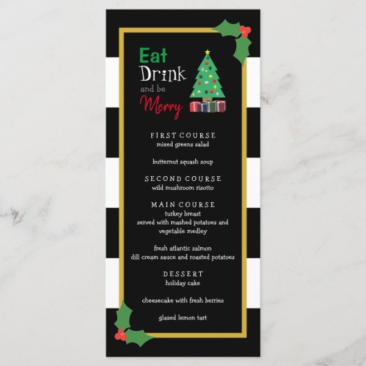 Eet Drink en wees vrolijk kerstfeest Menu (Voorkant)