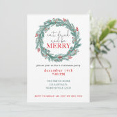Eet, Drink en Wees Vrolijk Kerstfeest Potluck Feestdagenkaart (Staand voorkant)