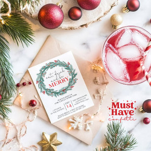 Eet, Drink en wees vrolijk kerstfeest Potluck Feestdagenkaart