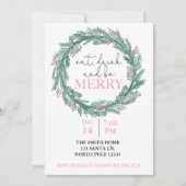 Eet, Drink en wees vrolijk kerstfeest Potluck I Kaart (Voorkant)