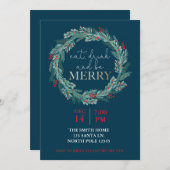 Eet, Drink en wees vrolijk kerstfeest Potluck I Kaart (Voorkant / Achterkant)