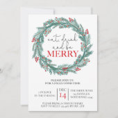 Eet, Drink en wees vrolijk kerstfeest Potluck Kaart (Voorkant)