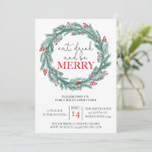 Eet, Drink en wees vrolijk kerstfeest Potluck Kaart (Staand voorkant)