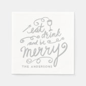 Eet Drink en wees vrolijk kerstfeest Servet (Voorkant)
