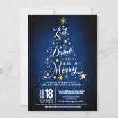 Eet, drink en wees vrolijk kerstfeest uitnodiging (Voorkant)