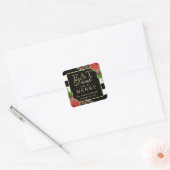 Eet Drink en wees vrolijk kerstgoud met briefing Vierkante Sticker (Envelop)