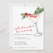 Eet, Drink en wees vrolijk kerstmartini Feestdagenkaart (Voorkant)