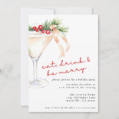 Eet, Drink en wees vrolijk kerstmartini Feestdagenkaart (Voorkant)