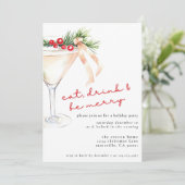 Eet, Drink en wees vrolijk kerstmartini Feestdagenkaart (Staand voorkant)