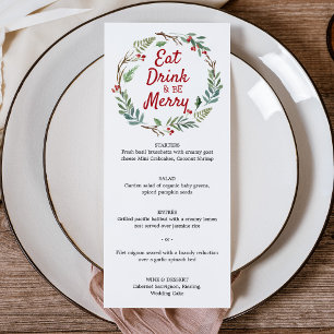Eet, drink en wees vrolijk Kerstmenu Menu