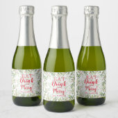 Eet Drink en wees vrolijk kerstmini Sparkling Wijnetiket (Flessen)