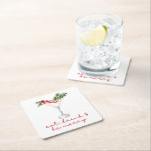 Eet, drink, en wees vrolijk Kerstmis Kartonnen Onderzetters (Insitu)