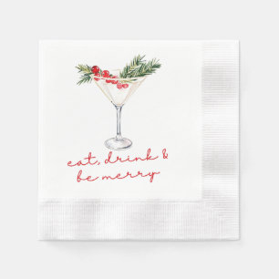 Eet, drink, en wees vrolijk Kerstmis Servet