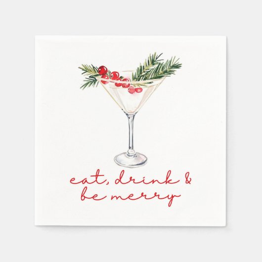 Eet, drink, en wees vrolijk Kerstmis Servet (Voorkant)