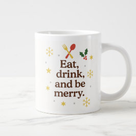 Eet, Drink en Wees Vrolijk – Kerstmug met Feesteli Grote Koffiekop