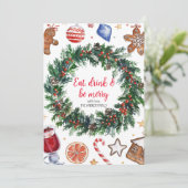 Eet, Drink en wees vrolijk kerstvakantie Kaart (Staand voorkant)