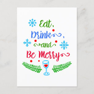 Eet, drink en wees vrolijk, kerstvakantie, ZSSPG Feestdagenkaart
