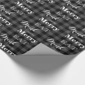 Eet Drink en wees vrolijk klassiek grijs zwart pla Cadeaupapier (Hoek)