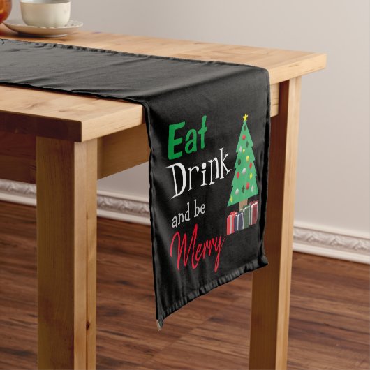 Eet, drink en wees vrolijk korte tafelloper (Voorbeeld)