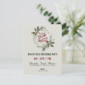 Eet, drink en wees vrolijk krans Kerstfeest Kaart (Staand voorkant)