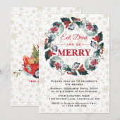 Eet Drink en wees vrolijk krans truck kerst Kaart (Voorkant / Achterkant)