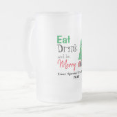 Eet, drink en wees vrolijk matglas bierpul (Voorkant links)