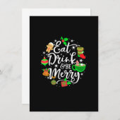 Eet Drink en wees vrolijk meisje kerstmis L Kaart (Voorkant / Achterkant)