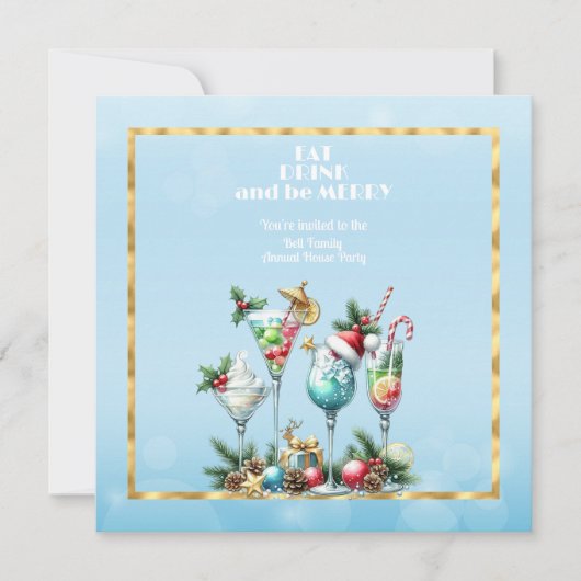 Eet DRINK en wees vrolijk met kerst Kaart (Voorkant)