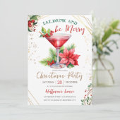 Eet Drink en wees vrolijk Modern kerstdiner Kaart (Staand voorkant)