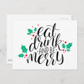 Eet Drink en wees vrolijk ontwerp Briefkaart (Voorkant / Achterkant)