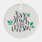 Eet Drink en wees vrolijk ontwerp Glas Ornament (Achterkant)