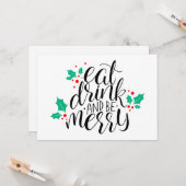 Eet, drink en wees vrolijk ontwerp kaart (Voorkant / Achterkant in situ)