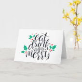 Eet Drink en wees vrolijk ontwerp Kaart (Gele Bloem)