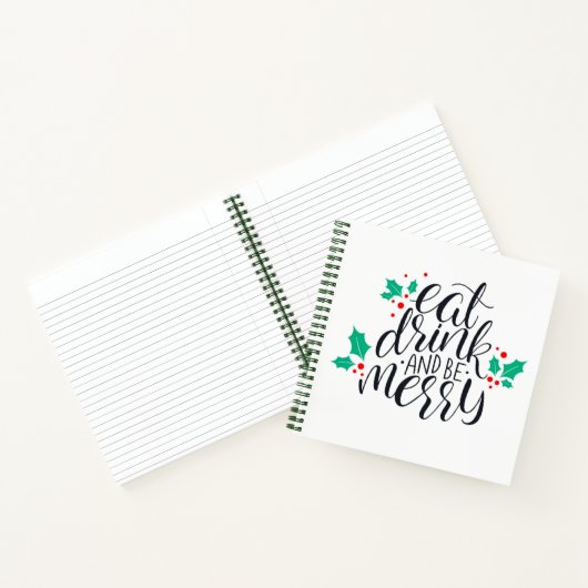Eet Drink en wees vrolijk ontwerp Notitieboek (Binnen)