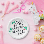 Eet Drink en wees vrolijk ontwerp Papieren Bordje (Feest)