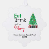 Eet, drink en wees vrolijk ornament kaart (Voorkant)
