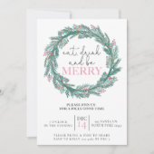 Eet, Drink en wees vrolijk roze kerstkrans Kaart (Voorkant)