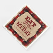 Eet, drink en wees vrolijk Rustic rood geruit Kers Servet (Hoek)