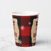 Eet Drink en wees vrolijk rustiek rood geruite ker Papieren Bekers (Links)