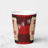 Eet Drink en wees vrolijk rustiek rood geruite ker Papieren Bekers (Rechts)