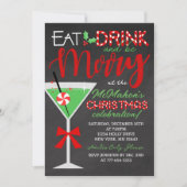 Eet, Drink en wees vrolijk schoolbord kerstfeest Kaart (Voorkant)