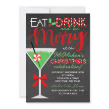 Eet, Drink en wees vrolijk schoolbord kerstfeest