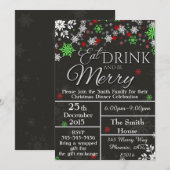 Eet Drink en wees vrolijk sneeuwvlok kerstvakantie Kaart (Voorkant / Achterkant)