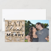 Eet, Drink en wees vrolijk sneeuwvlok vakantie Feestdagenkaart (Voorkant / Achterkant)