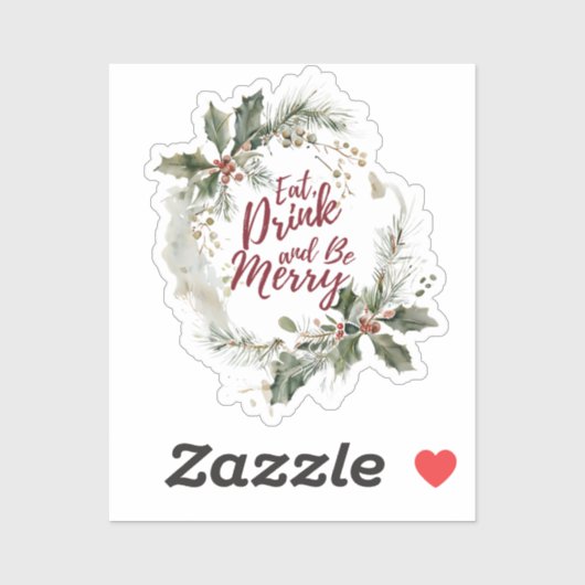 Eet, Drink en wees vrolijk Sticker (Vel)
