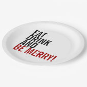 Eet Drink en wees vrolijk vakantiepapier Bord (Gekanteld)