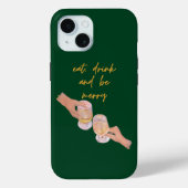 Eet, Drink en wees Vrolijk, Vrolijk, Kerstmis, Ret Case-Mate iPhone Case (Achterkant)